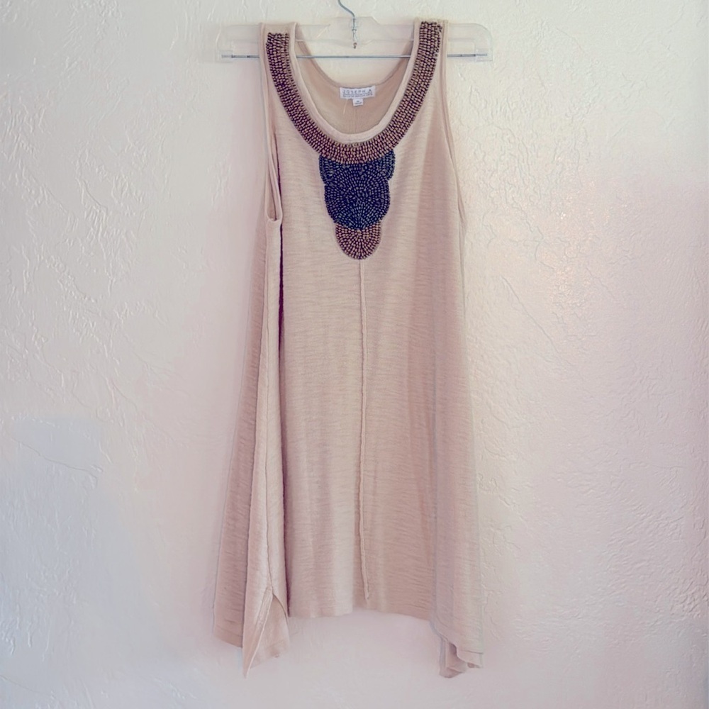 Joseph A. Boho beaded sleeveless dress medium